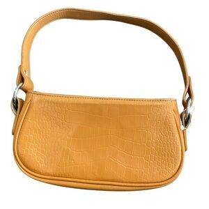 ASOS Croc-Embossed Orange Shoulder Bag